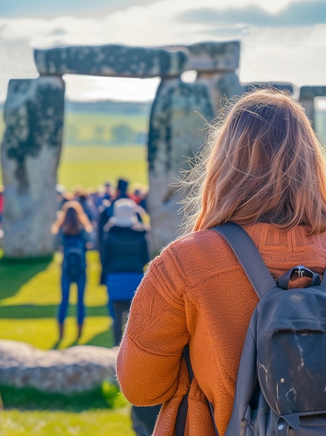 Tourist inside the Stonehenge