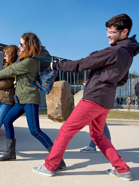 Guests at the Stonehenge Visitor Center
