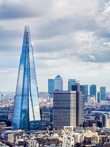 View from The Shard in London showcasing cityscape and iconic landmarks.
