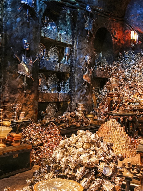 Visitors exploring the exhibit during the Harry Potter London tour.
