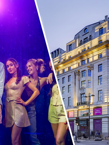 Madame Tussauds London wax figures and Moco Museum London contemporary art exhibit.