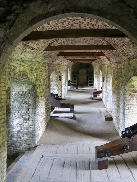 Dover Castle Secret Wartime Tunnels entrance with historical artifacts displayed.