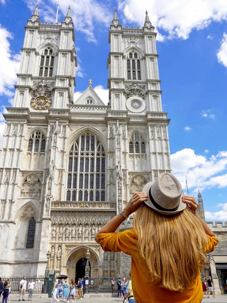 Female Tourist exploring westminster during Westminster 3 Hour Walking Tour
