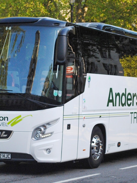 Luxury bus for pick up and drop off to the Harry Potter Studio