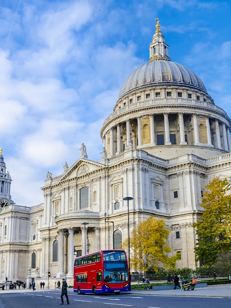St Paul's Cathedral exterior with iconic dome, London.