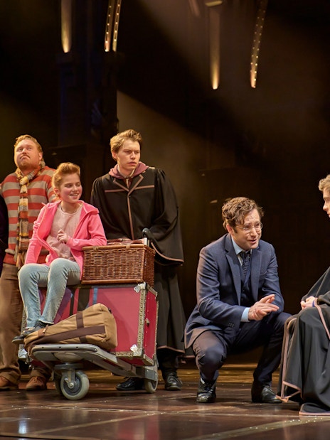 Stage set for Harry Potter and the Cursed Child play in London theater.