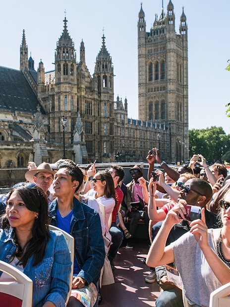Bigbus HOHO bus near Palace of Westminster
