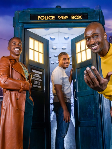 Doctor Who wax figure at Madame Tussauds London exhibit.