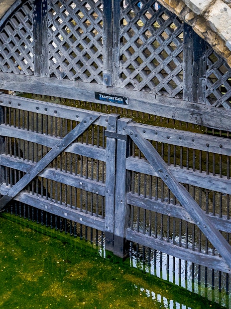 Traitors Gate at the Tower of London, historic entrance used for prisoners, London, England.