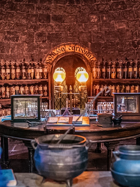 Hogwarts potions classroom set on Harry Potter London tour.