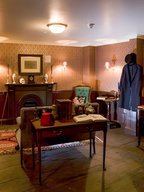 Jack the Ripper Museum interior with historical artifacts and crime scene displays in London.